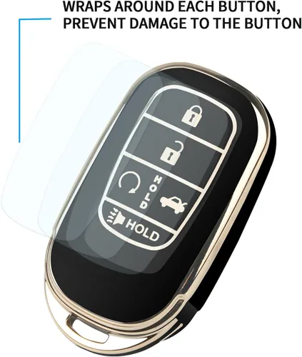 Miniatura 4 de QBUC Funda para llavero Honda con llavero, protector de funda compatible con llave remota inteligente Honda Accord Civic HRV CRV Pilot 2022-2026