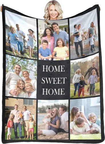Miniatura 10 de Manta personalizada con fotos y texto para mamá, papá, bebé, familia, amigos, manta personalizada para cumpleaños, Navidad, para mujeres, hermana