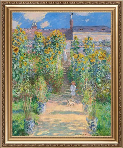 Miniatura 127 de IPIC - Reproducción artística de los lirios de agua de Claude Monet 1906, impresiones giclée coinciden con el marco dorado clásico, arte de pared