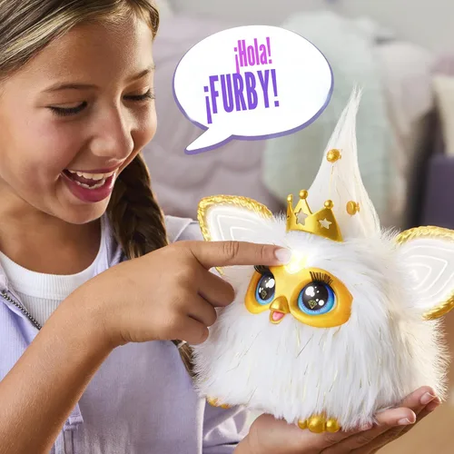 Miniatura 3 de Furby Gold Glam - Juguetes interactivos de peluche para niñas y niños de 6 años en adelante, animatrónico activado por voz, habla inglés y furbish