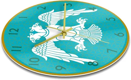 Miniatura 5 de The Geeky Days Reloj de pared de cuarzo silencioso de 12 pulgadas, selyúcida con diseño de águila de doble cabeza, diseño de impresión acrílica