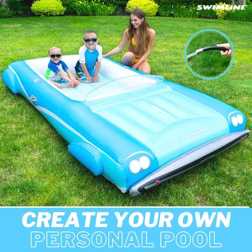Miniatura 3 de SWIMLINE Colchón Flotante Inflable para Piscina Tumbona Balsa, Colchoneta Divertida, Convertible Clásico, Azul Coche convertible clásico