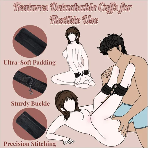 Miniatura 5 de KBYHZ Sex Furniture Almohada de espuma con esposas Posición Cojines Posicionamiento Almohadas Negro