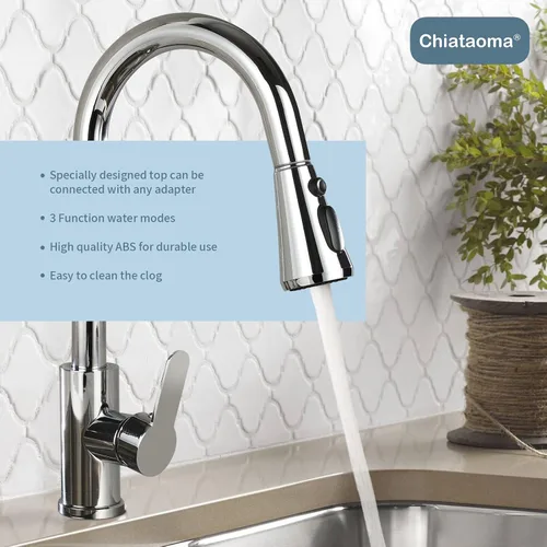 Miniatura 5 de Cabezal rociador desplegable para grifo de cocina, cabezal rociador de cocina con 11 adaptadores, boquilla de cabezal de grifo de fregadero, 3 modos