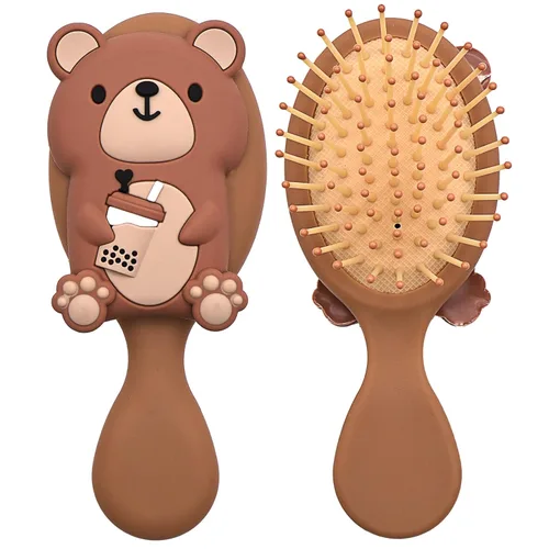 Miniatura 13 de Cepillo de pelo de masaje desenredante para niños pequeños con cojín de aire para cabello fino de niños - rosa 2. Rosa