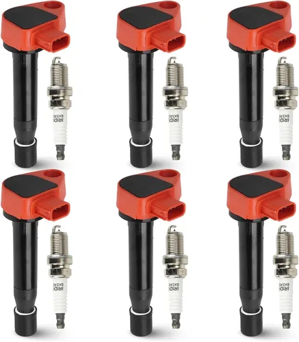 Miniatura 9 de Paquete de 6 bobinas de encendido con 6 bujías de iridio compatibles con Honda Accord Odyssey Acura CL TL 3.0L 3.2L 3.5L, reemplazo para UF242 C-511