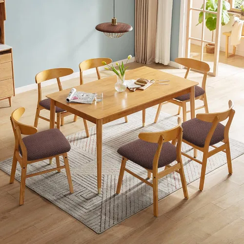 Miniatura 2 de Fuloon Fundas Elásticas para Cojines de Asiento 6 Piezas, Fundas Lavables para Asientos de Sillas, Fundas para Sillas de Comedor para Hotel