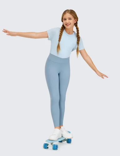 Miniatura 3 de CRZ YOGA Butterluxe - Leggings deportivos cruzados para niñas cintura alta en V Cross Kids Lounge Pants Yoga Active Dance Running Mallas