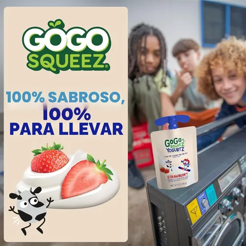 Miniatura 7 de GoGo squeeZ YogurtZ Paquete variado, fresa y plátano, 3 onzas (paquete de 20), aperitivos para niños hechos de yogur real y fruta, no necesita