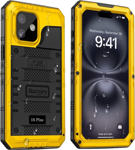 Miniatura 46 de Beasyjoy Funda impermeable para iPhone 12 Pro Max, cubierta protectora de cuerpo completo con protector de pantalla incorporado, resistente a Negro