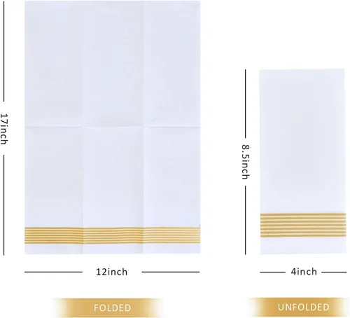 Miniatura 2 de LITOPAK Paquete de 300 toallas desechables para invitados, toallas de mano desechables para baño, servilletas de papel para la cocina, suaves