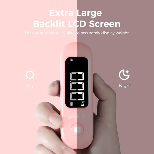 Miniatura 2 de pack all Báscula de equipaje de 110 libras, báscula digital de equipaje de mano, báscula de peso para maleta de viaje con pantalla LCD, batería