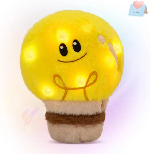 WEWILL Bombilla de 8 pulgadas con luz de animal de peluche, lindo juguete de peluche suave, cumpleaños, Navidad, vacaciones, fin de semana, regalo