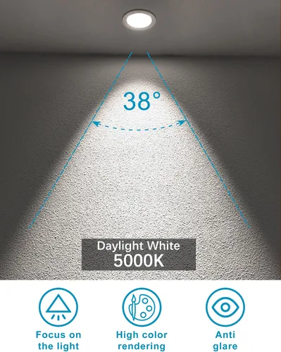 Miniatura 3 de Paquete de 12 bombillas LED MR16, equivalente a 50 W, 5000 K luz blanca diurna 5 W GU5.3 MR16 12 V, ángulo de haz de 38 grados para paisaje, 5000K