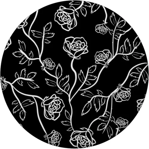 Miniatura 3 de Rose Bush Rose Petals Thorn Leaves Black White PopSockets Standard PopGrip