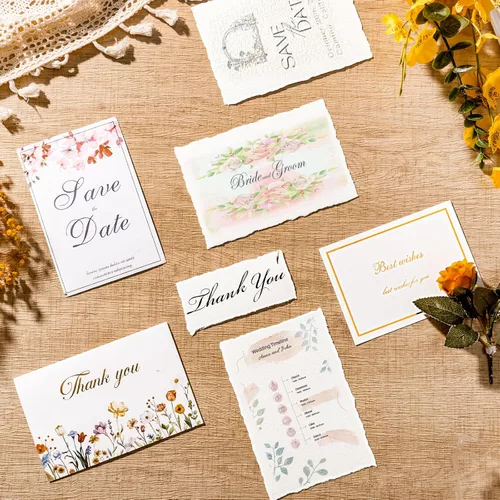 Miniatura 7 de 100 Hojas de Papel para Acuarela 4 x 6 Pulgadas, 300 GSM Papel con Bordes Rugosos Papel Texturizado Hecho a Mano para Acuarelas, Invitaciones