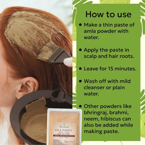 Miniatura 3 de Pure Amla (grosella espinosa india - súper rico en vitamina C) polvo para cabello 300 gms - 3 paquetes de 3.53 oz cada uno Vegano