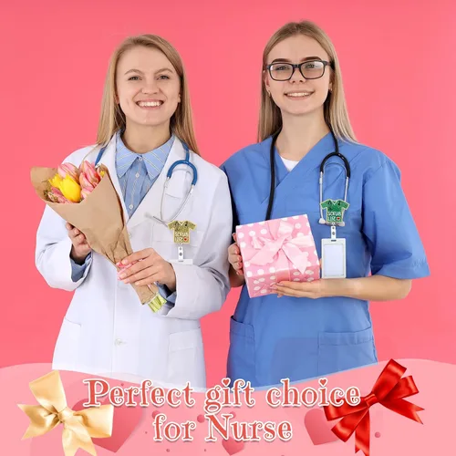 Miniatura 5 de Qilery 14 piezas de carrete retráctil para enfermera, soporte de clip de insignia CNA para enfermera, médico, vida, enfermera, regalos de la semana