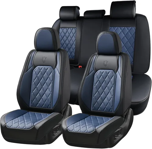 Miniatura 25 de Coverado Fundas de Asientos Delanteros, Funda de Asiento de Cuero Sintético de Lujo Impermeable, Protector de Asiento de Coche Beige, Funda