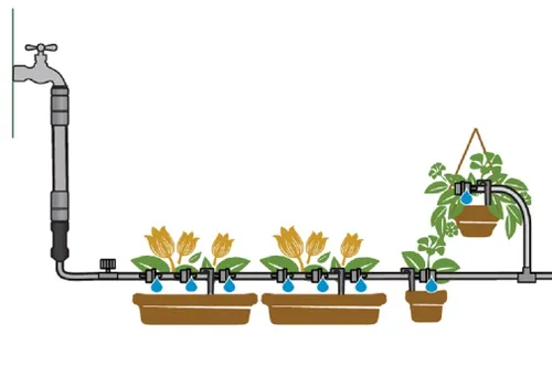 Lily's Home Sistema de riego de jardín. Kit de goteo de riego de agua para tus plantas de jardín, cama elevada de flores e invernadero. Incluye una