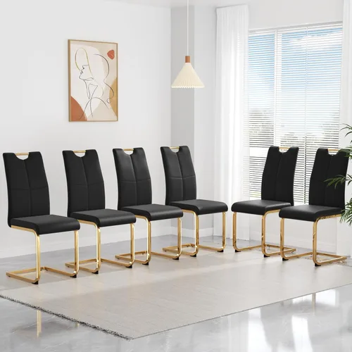 Miniatura 42 de yeag Juego de Sillas de Comedor Modernas de 2 Unidades, Sillas de Cocina y de Sala de Estar con Respaldo Alto, con Patas de Metal Cromado Dorado