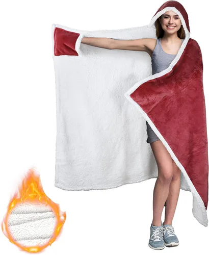 Miniatura 11 de Manta con capucha, cálida y acogedora manta de poncho suave, capa de forro polar, regalos para mujeres, Guepardo
