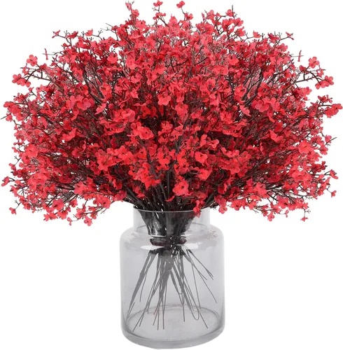 Miniatura 8 de MACTING 24 flores artificiales de aliento de bebé a granel, resistentes a los rayos UV, flores de seda sintética de gypsophila para jarrón, boda