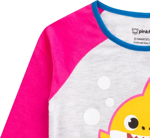 Miniatura 3 de Nickelodeon Baby Shark - Conjunto de camisa de manga larga y pantalones deportivos para bebés, niños pequeños y niños pequeños, color rosagris