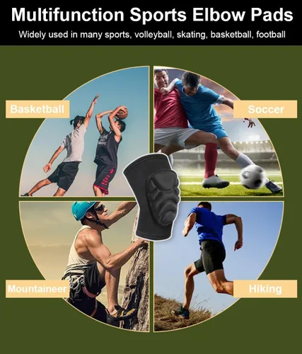 Miniatura 7 de Paquete de 2 coderas para voleibol, protector de codo para béisbol, almohadillas de patinaje, almohadillas para patineta, almohadillas