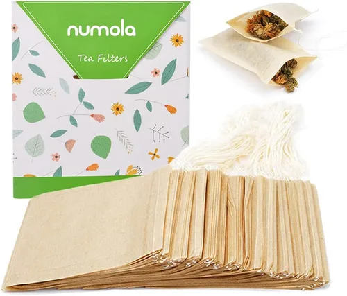 Numola Bolsas de filtro de té sin blanquear para té de hojas sueltas, bolsas de té vacías, papel de filtro de pulpa de madera, bolsa infusora de té