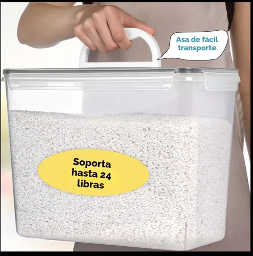 Miniatura 2 de Shazo 2 PC (3.0 gal 11 L) recipientes de almacenamiento de harina y azúcar con asa de transporte fácil - recipientes de almacenamiento