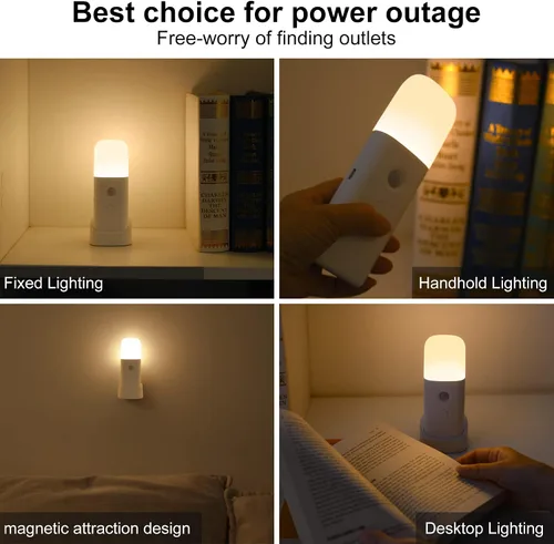 Miniatura 5 de CREWEEL Luz nocturna recargable con sensor de movimiento, luces nocturnas que funcionan con pilas, luz regulable con sensor de movimiento