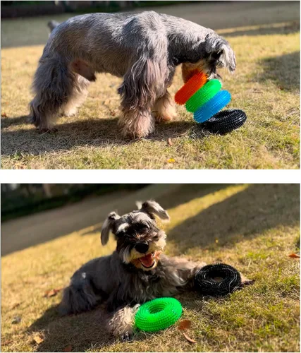 Miniatura 7 de ADUCK Juguetes masticables chirriantes para perros masticadores agresivos, limpieza de dientes para perros pequeños, medianos y grandes, juguete