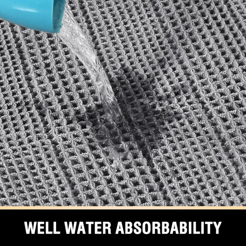 Miniatura 4 de H.VERSAILTEX Alfombra de baño de gofre con diseño de baño superabsorbente, alfombras de baño antideslizantes para el suelo del baño, lavables a