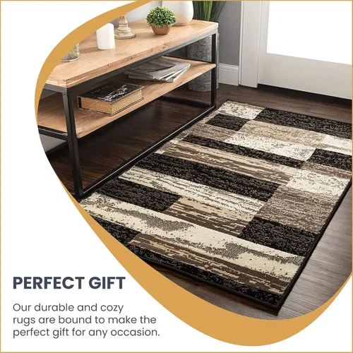 Miniatura 4 de BNM Indoor Small Area Rug, Jute Backing, Modern Geometric, Perfect for Living Room, Dining Room, Bedroom, Hardwood Floors, Office, Dorm, Entryway