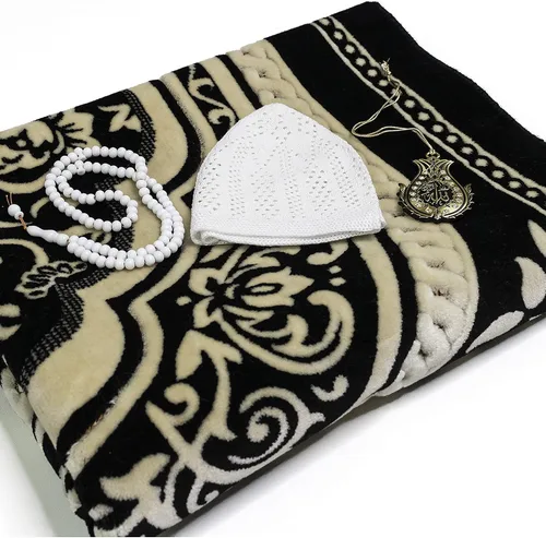Miniatura 3 de Modefa Alfombra de oración de terciopelo islámico turco, gruesa, ancha, suave, para hombres y mujeres, tapete de oración grande, regalo de Eid