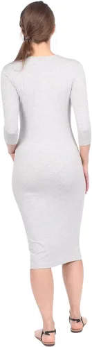 Miniatura 3 de Kosher Casual Vestido midi modesto hasta la rodilla con mangas 3-4 para mujer