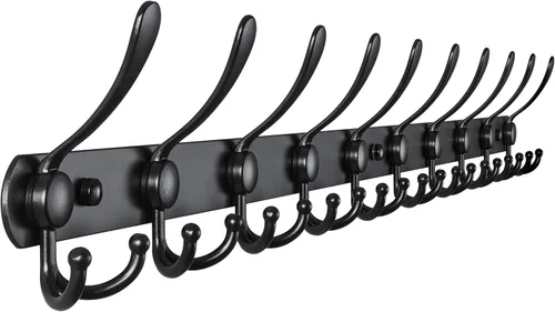 Miniatura 25 de Dseap - Perchero para pared, 5 ganchos triples, resistente, acero inoxidable, riel de gancho de metal para abrigos, sombreros, toallas, bolsos