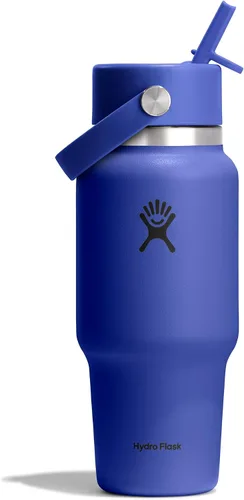 Miniatura 63 de Hydro Flask Botella de agua de viaje – Acero inoxidable aislado – Tapa ancha con pitillo, antiderrames, a prueba de fugas en 24 oz Trillium Pink