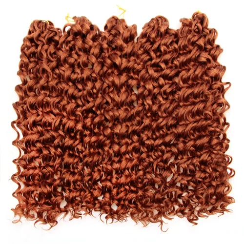 Miniatura 2 de GoGo Curl Crochet Hair 18 pulgadas onda de agua pelo sintético bohemio ganchillo trenzado jengibre onda profunda extensiones de cabello trenzado
