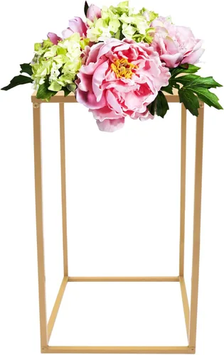 Miniatura 3 de Gdrasuya10 10 soportes geométricos para columnas de flores doradas para boda, soporte de columna de jarrón de metal, 11.8 x 11.8 x 23.6 in, soporte