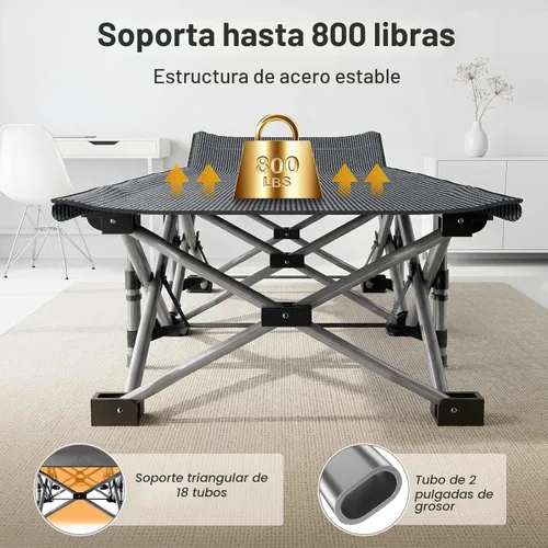 Miniatura 7 de ABORON Catre de Campamento para Adultos de 28" Extra Ancho, Paquete de 2 Catres Oxford 1200D Resistentes para Dormir, Cama de Campamento Plegable