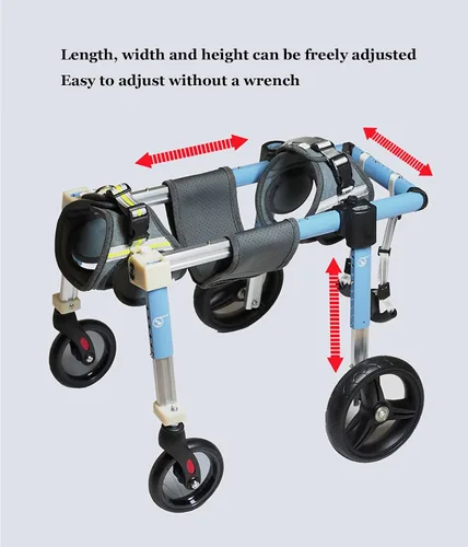 Miniatura 3 de Silla de ruedas para perro de 4 ruedas para patas traseras, carritos ajustables para perros con ayuda para la movilidad para caminar, recuperar