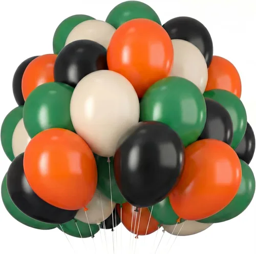Miniatura 9 de TecUnite - 80 globos de látex de 12”, diseño de confeti, globos metálicos, para fiestas de Navidad, Halloween, San Valentín, 4 de Julio, boda