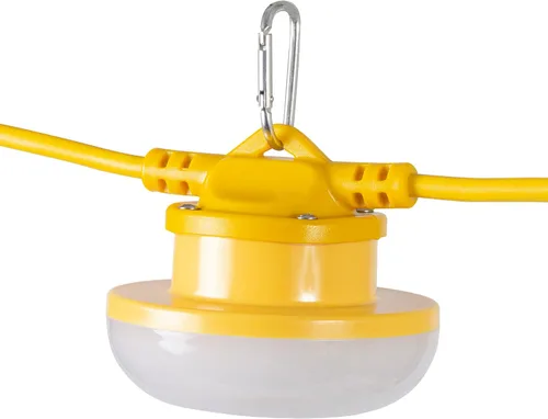 nVent Gardner Bender GL100182LED - Cadena de luz LED de construcción temporal integrada de 100 pies, 16000 lúmenes, 18/2 AWG SJTW, IP65 resistente a