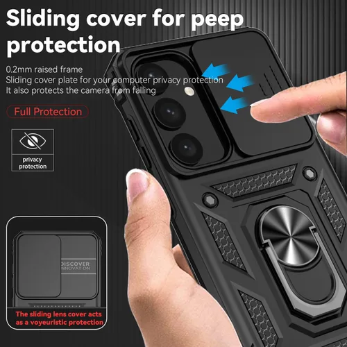 Miniatura 4 de Funda para Samsung Galaxy S24 con cubierta para lente de cámara, protector de pantalla HD, doble capa de grado militar, probada contra caídas