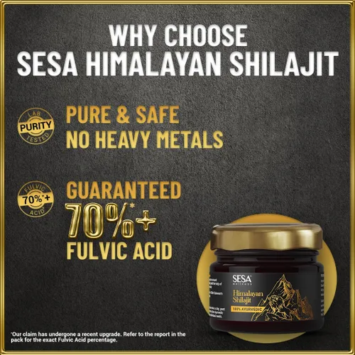 Miniatura 6 de sesa Resina Shilajit del Himalaya 100% ayurvédica, 50 porciones de 400 mg que ayuda a aumentar la fuerza, más de 85 oligominerales, resistencia e