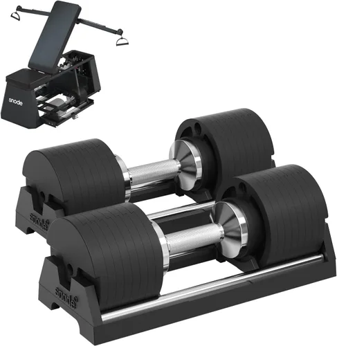 Miniatura 11 de SNODE AD80 Drop Proof 80 lbs Adjustable Dumbbell Set -Adjustable Weights with Cast Iron Plates and Cradle, Knurled Handle, Fast Adjust, Compact Home