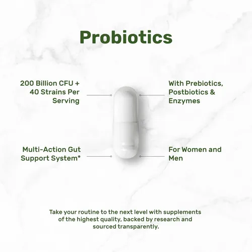 Miniatura 3 de DEAL SUPPLEMENT Probióticos para mujeres y hombres, 200 mil millones de UFC por porción, 240 cápsulas vegetarianas, suministro para 4 meses 40