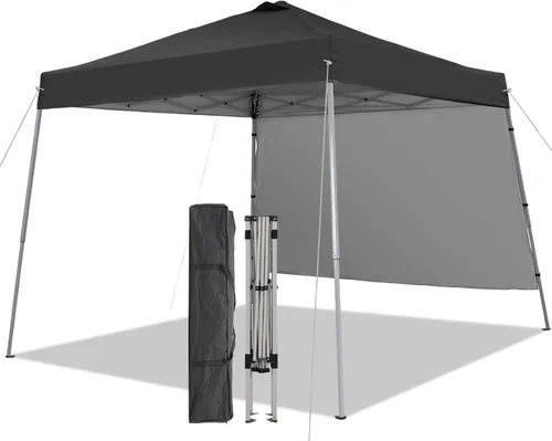 Miniatura 9 de Carpa con Toldo, Toldo Emergente de 10 x 10 Pies, Carpa Instantánea para Exteriores con Patas Inclinadas y Bolsa de Transporte, Refugio de Cenador